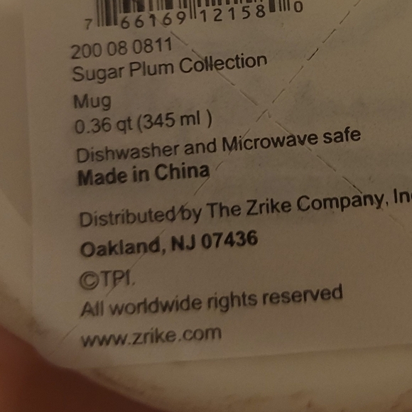 TRACY PORTER sugar plum Coffee Mugs Set Of 2 Painted Ceramic - Picture 3 of 4